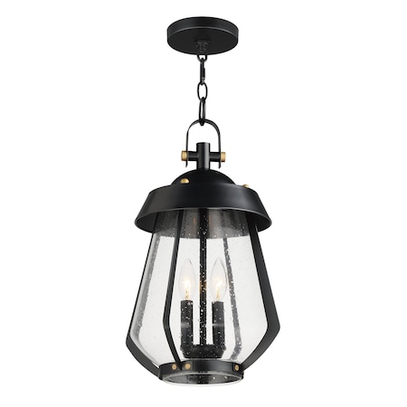 Maxim Lighting Mariner Large 2-Light Outdoor Pendant, Black/Antique Brass 30623CDBKAB